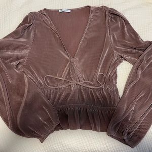 Zara long sleeve v-neck top